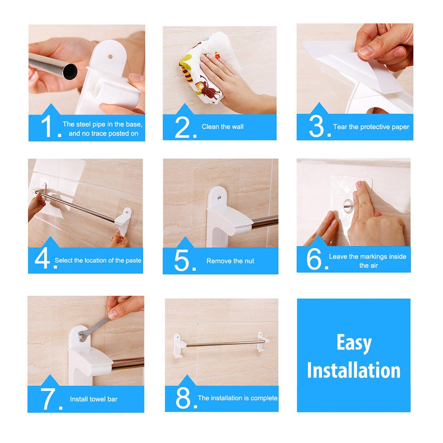 Guide to Install HOKIPOs Bathroom Towel Rod