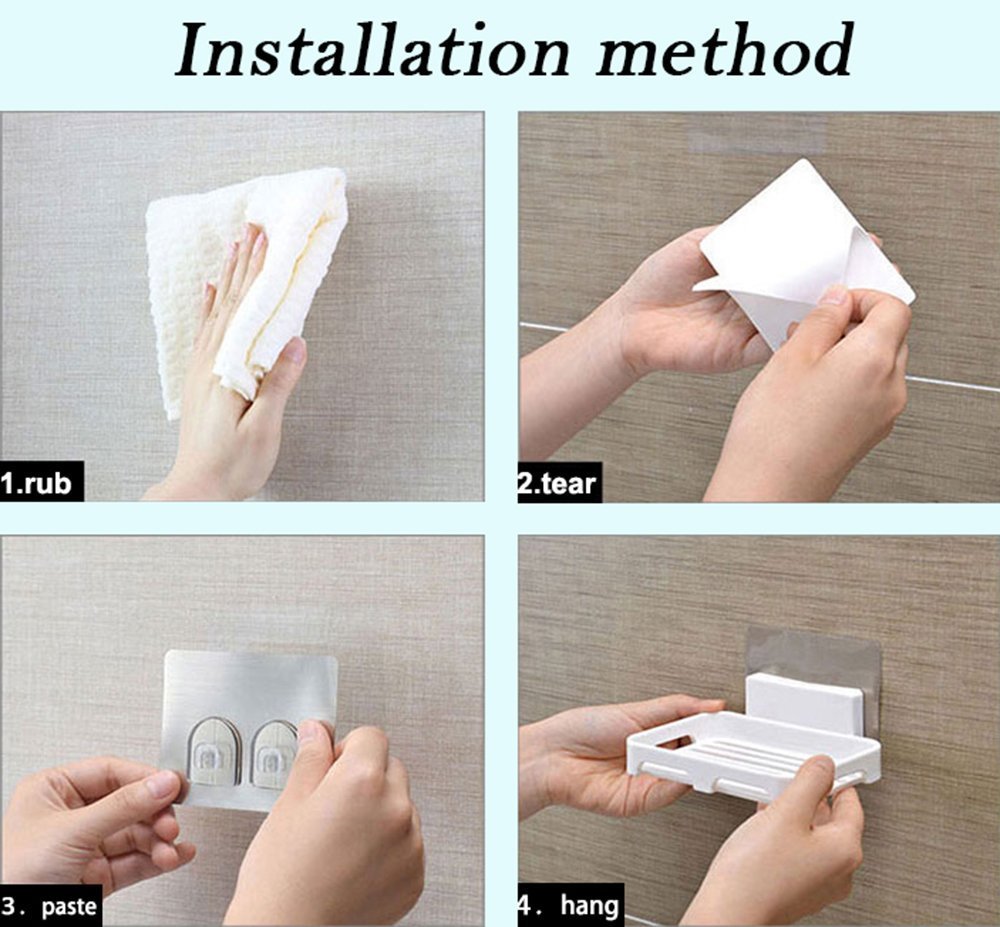 Steps to install HOKIPO wall mounted soap dish