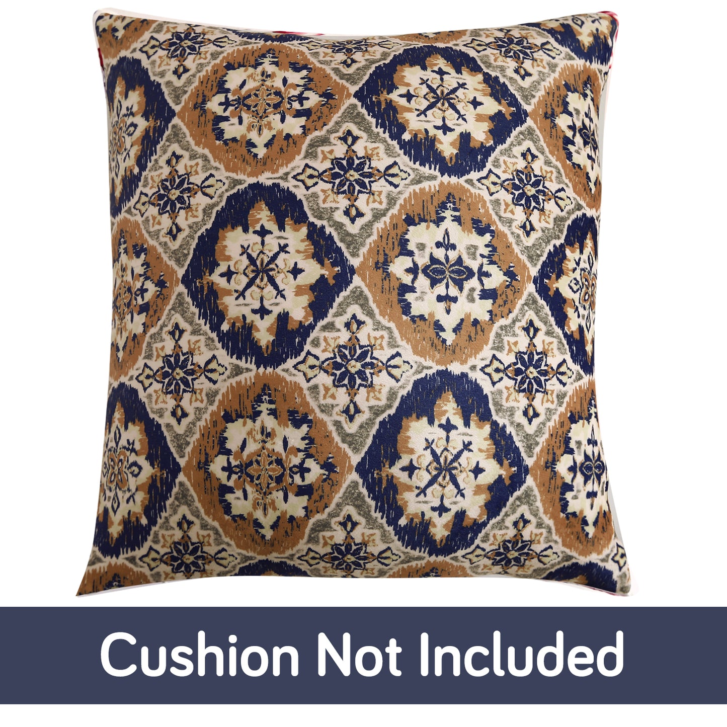 Buy cute Indigo Moroccan Charm Printed Zippered Velvet Cushion Covers | For Square Pillows