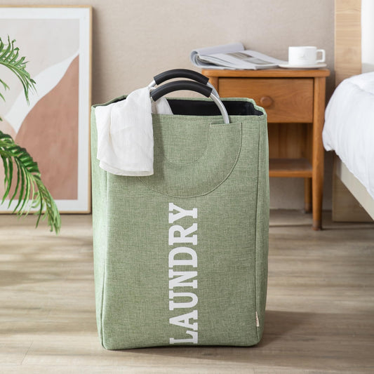 Foldable Laundry Bag with Handles, 40L - Green