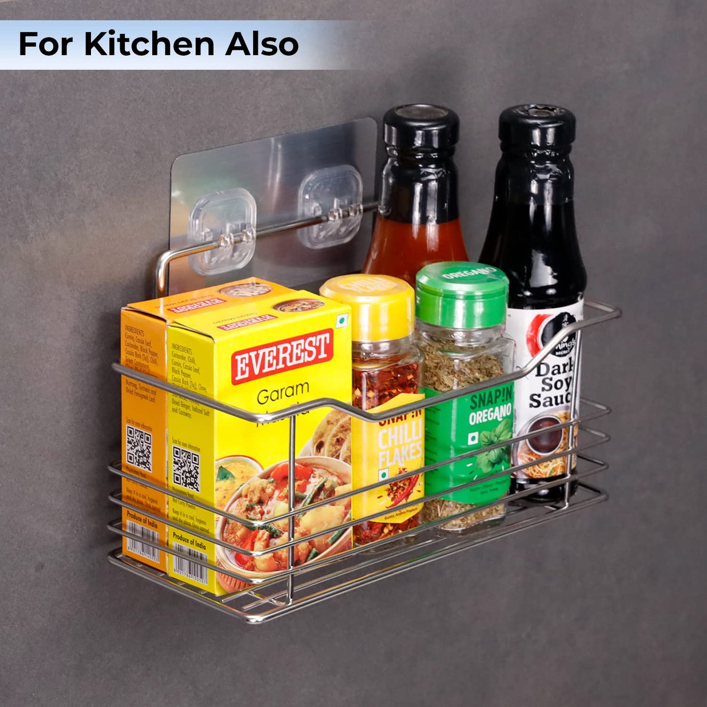 Magic Sticker Series Wall Mounted Kitchen Bathroom Shelf Rack