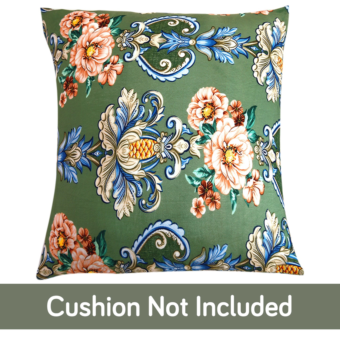 Buy cute Green Victorian Garden Printed Zippered Velvet Cushion Covers | For Square Pillows