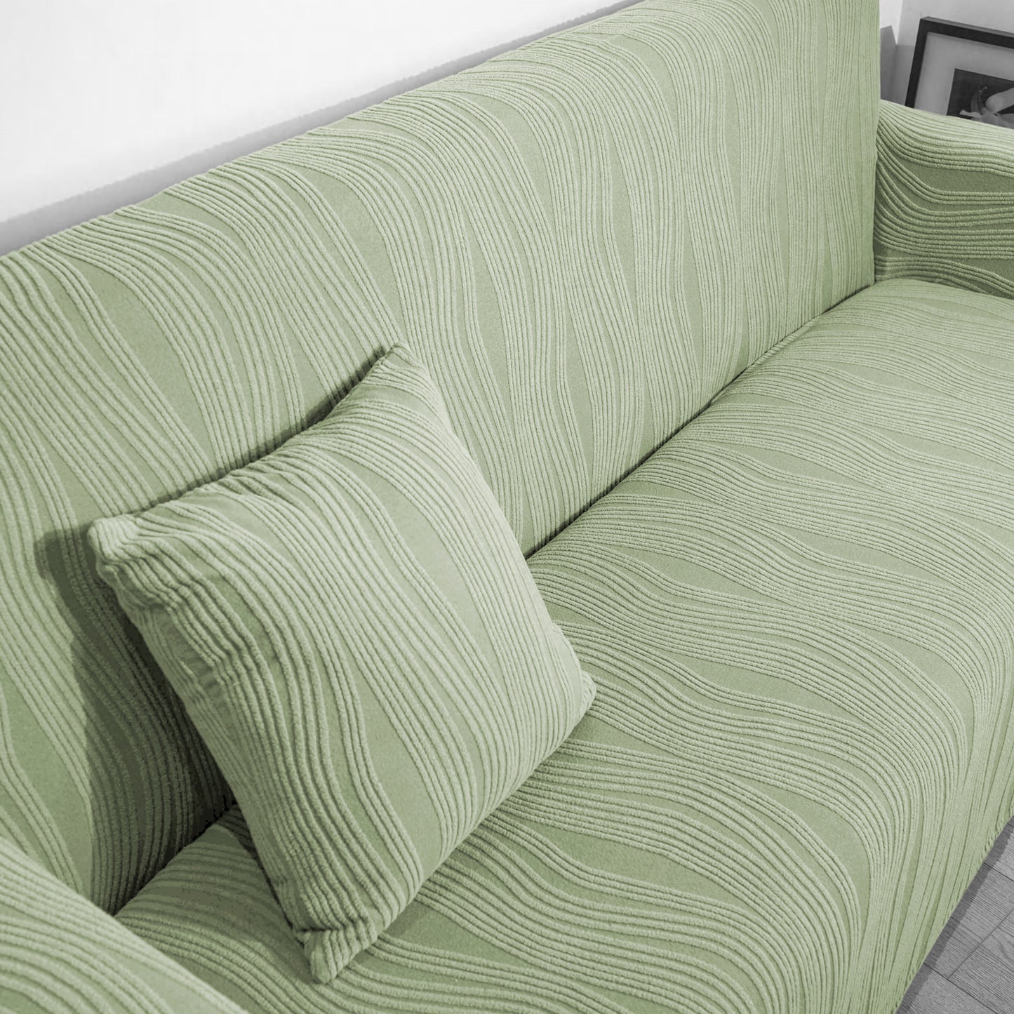 Nestiva Series Premium Knitting Jacquard Sofa Cushion Cover - Pastel Green