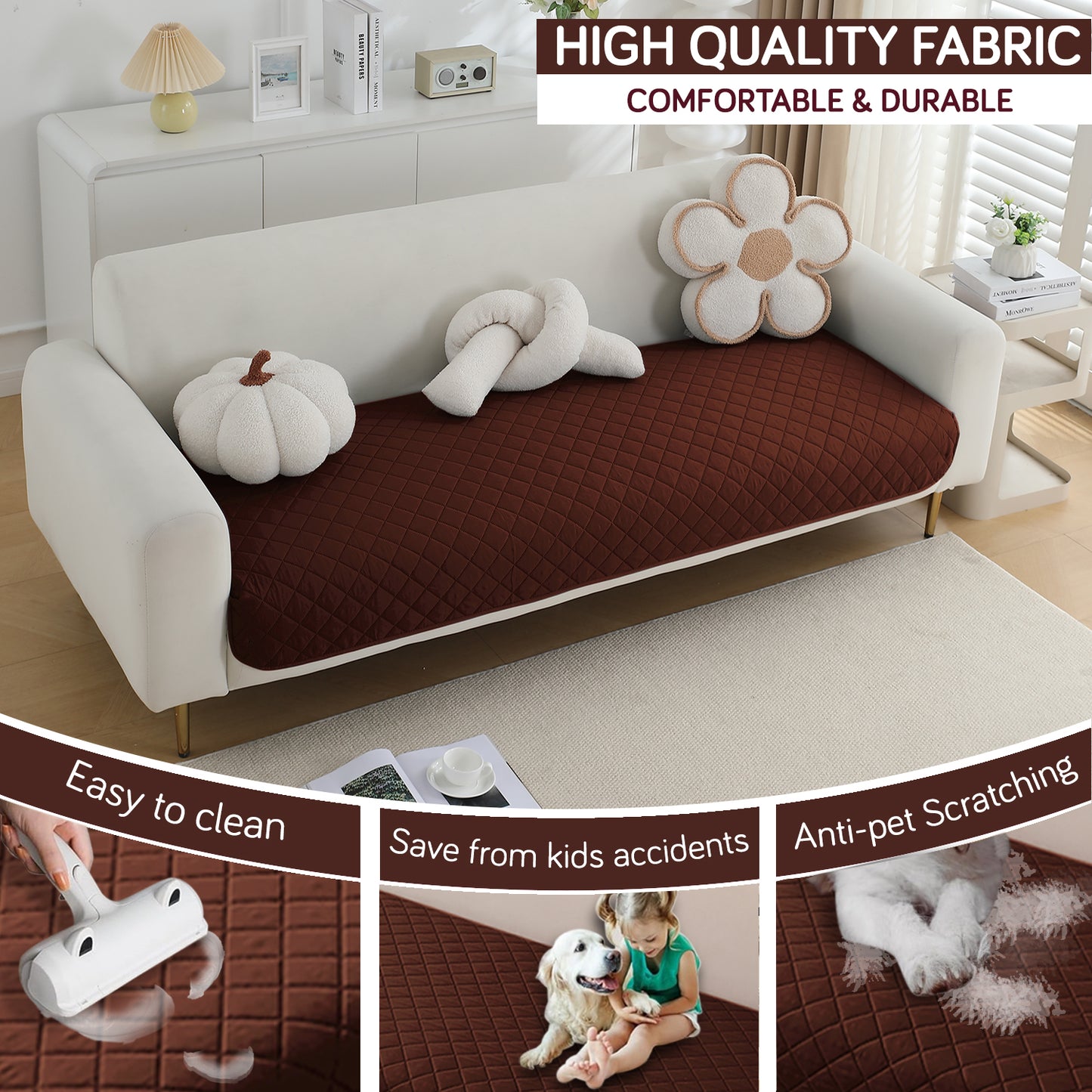 Waterproof Quilted Mats, Brown