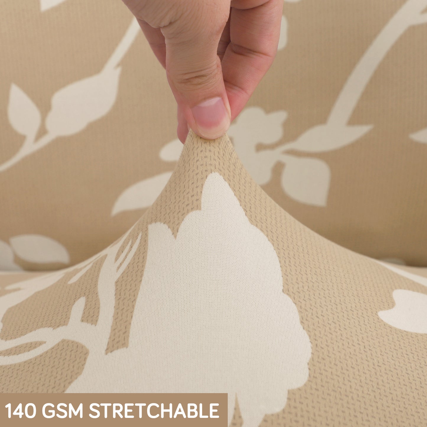 Printed Office Chair Cover for Executive Chair (High-Back) – 140 GSM Stretchable Fabric – Washable & Anti-Slip – Fits Big & Tall Office Chairs, Buff Brown Sillehoute Floral