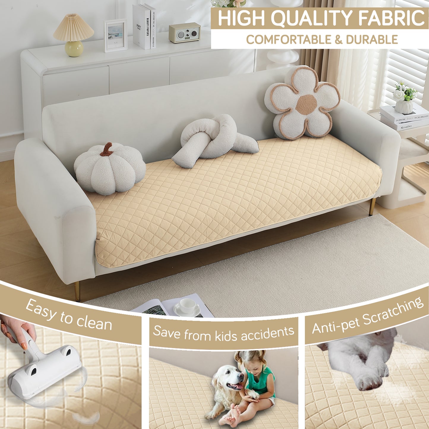 Waterproof Quilted Mats, Beige