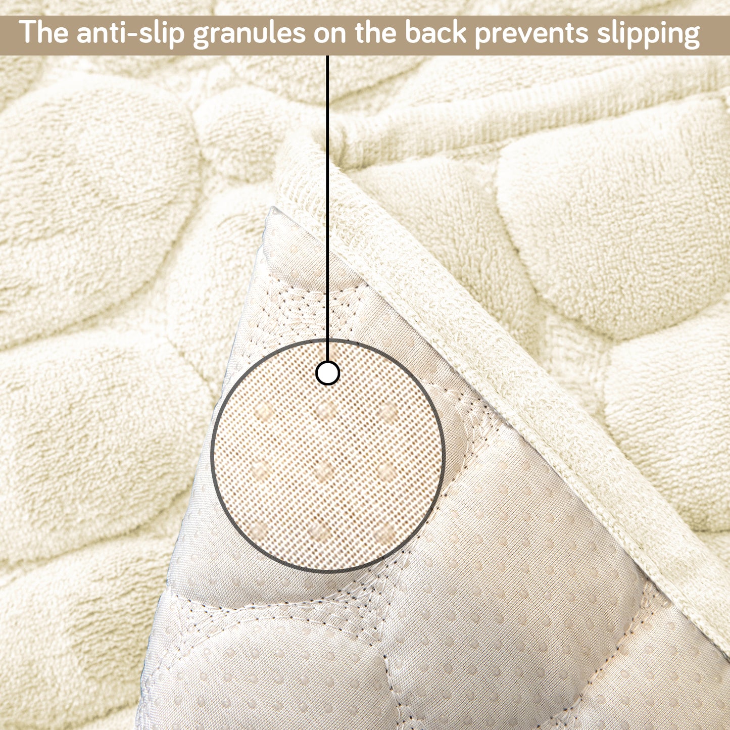 Pebble Milk Velvet Luxurious Set of 2 Sofa Armrest Covers, Bliss White