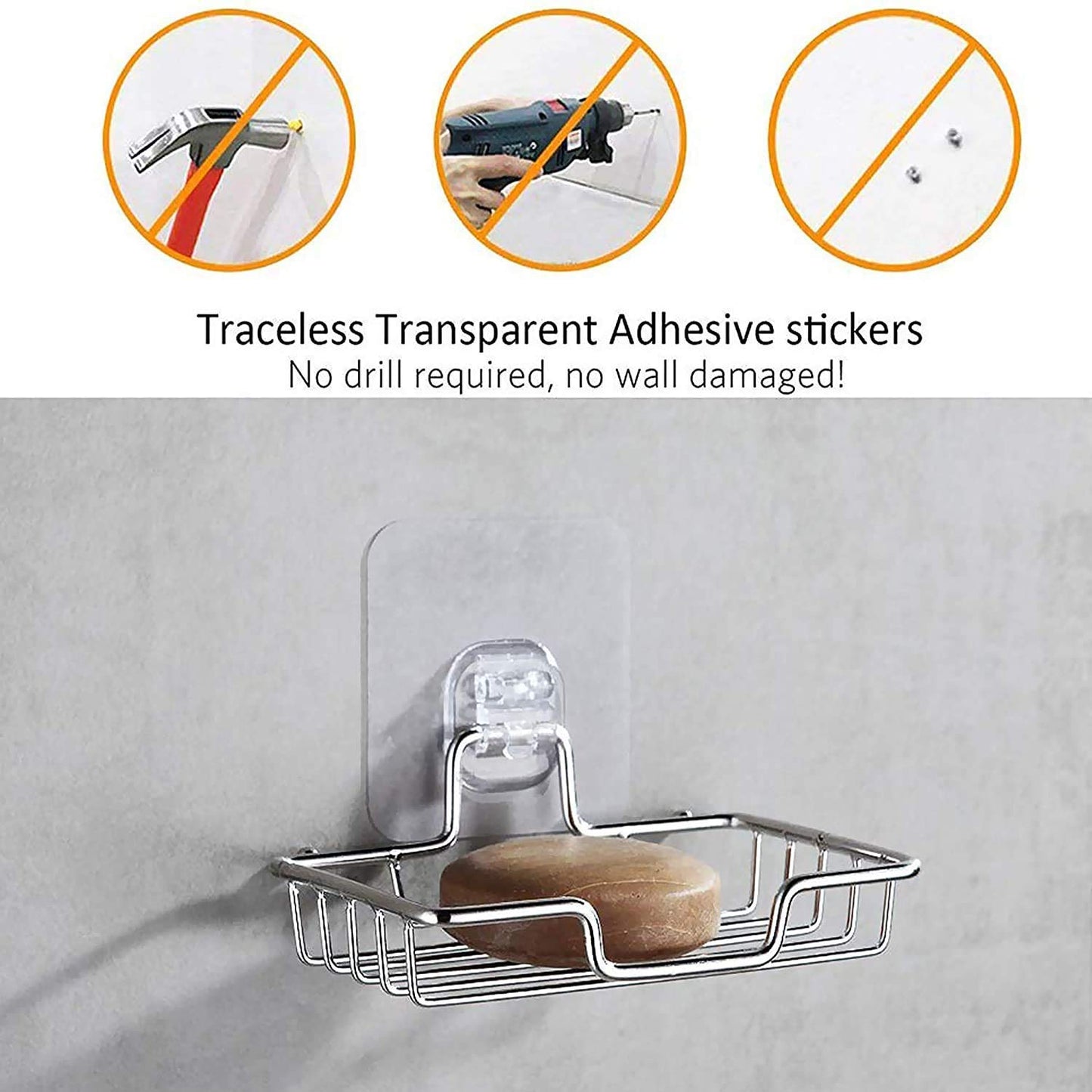 Magic Sticker Series Self Adhesive Bathroom Soap Holder Stand