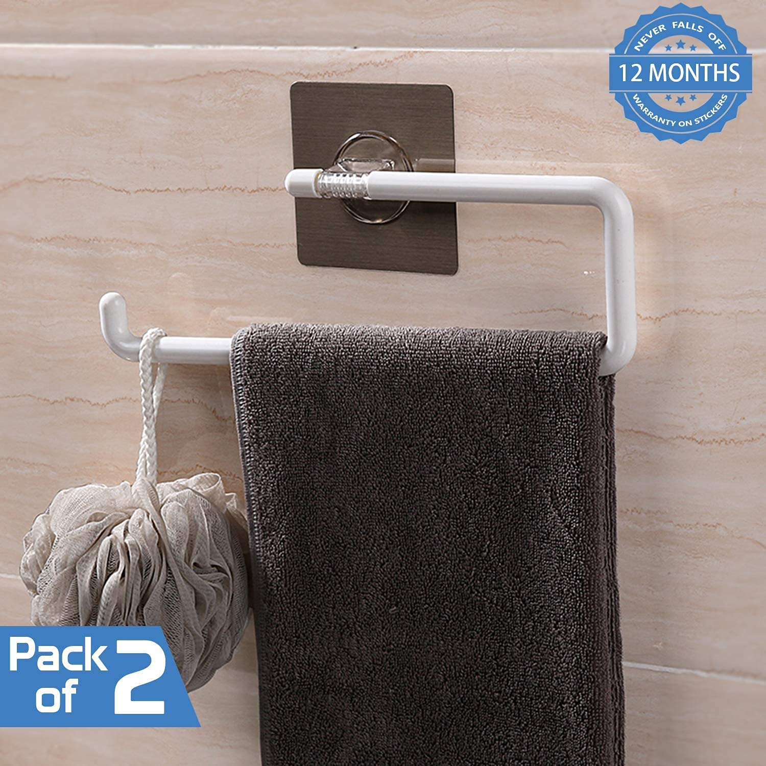 Buy the pack of two wall mounted towel and tissue roll holder | HOKIPO