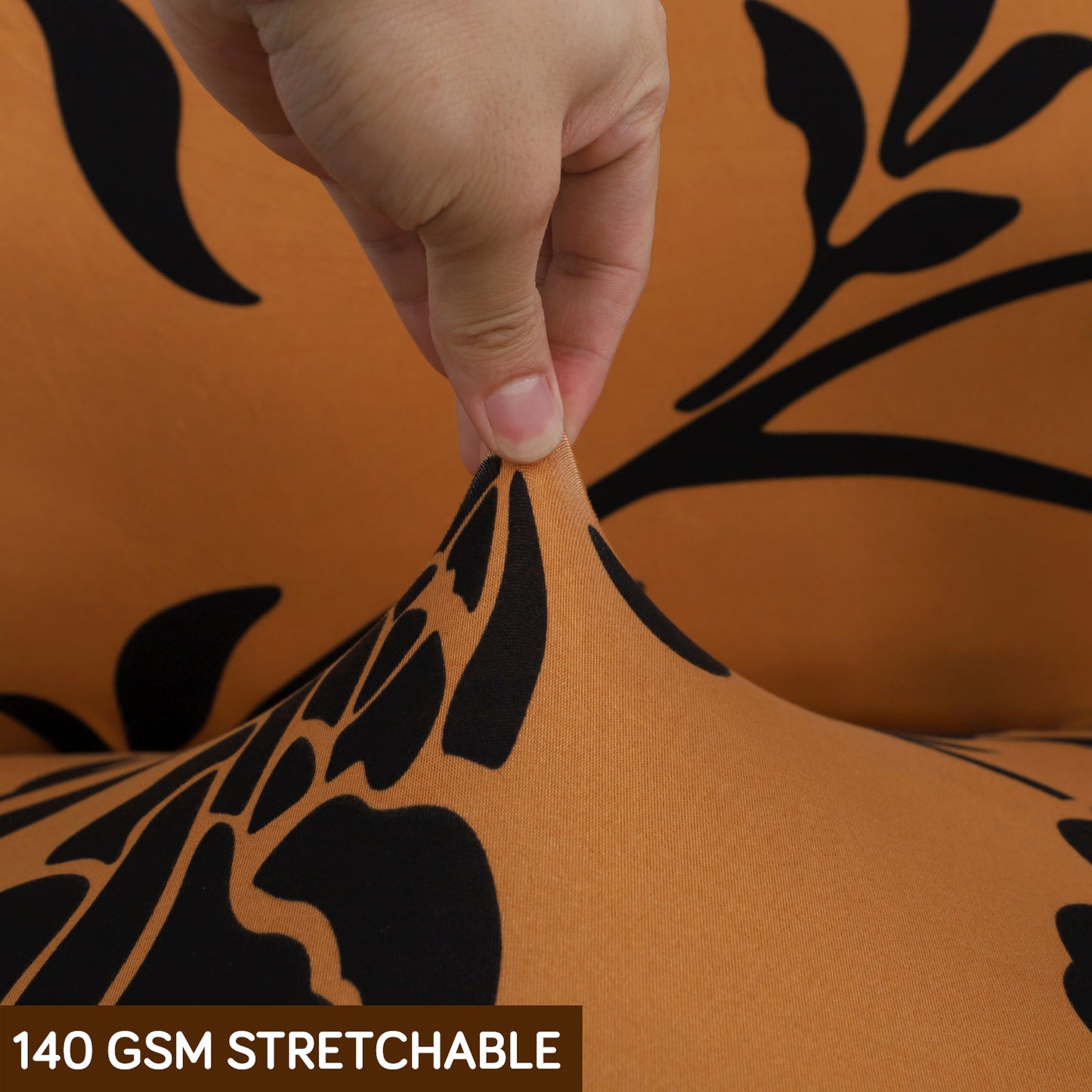 Printed Office Chair Cover for Executive Chair (High-Back) – 140 GSM Stretchable Fabric – Washable & Anti-Slip – Fits Big & Tall Office Chairs, Copper Brown Floral