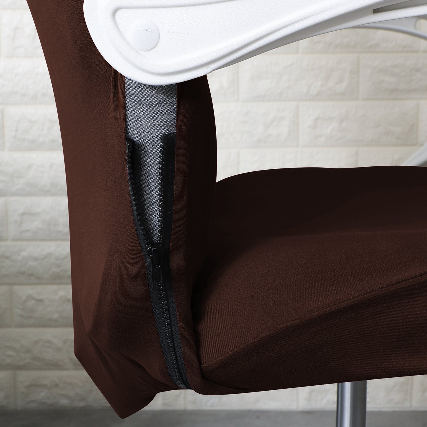 Office Chair Cover for Desk Chair (Mid-Back) – 140 GSM Stretch Fabric – Washable, Durable & Anti-Slip – Fits Mid-Back Office Chairs, Brown
