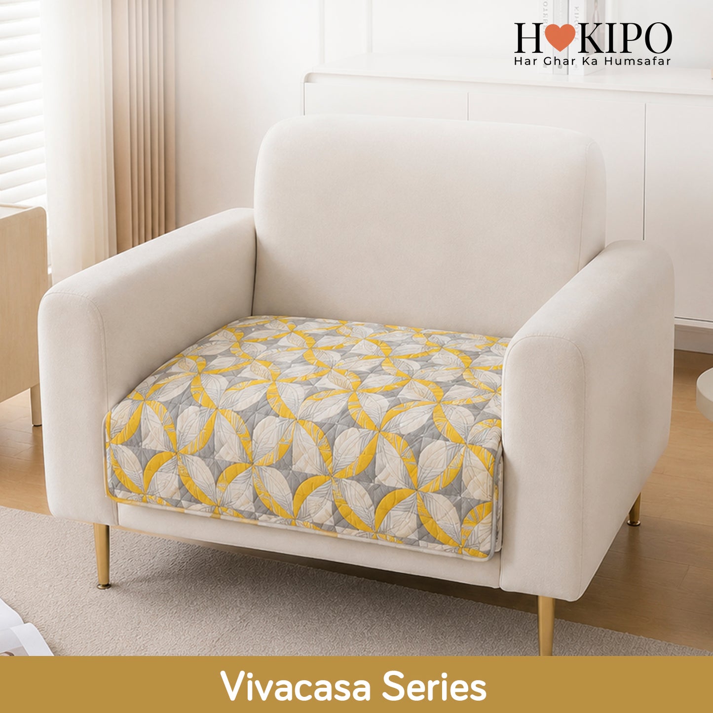 Polyester Printed Quilted Sofa Cover Mats, Windmill Cyber Yellow