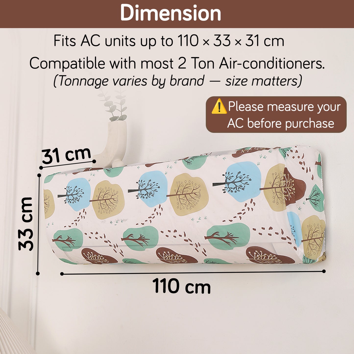 Dustproof, Waterproof & Washable Indoor AC Cover - Nature Trees