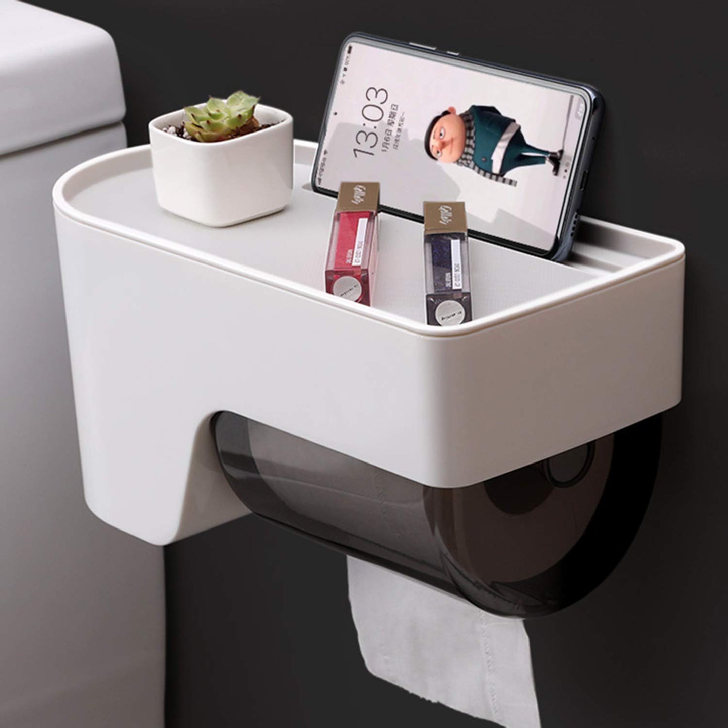 Magic Sticker Series No Drill Toilet Roll Holder for Bathroom