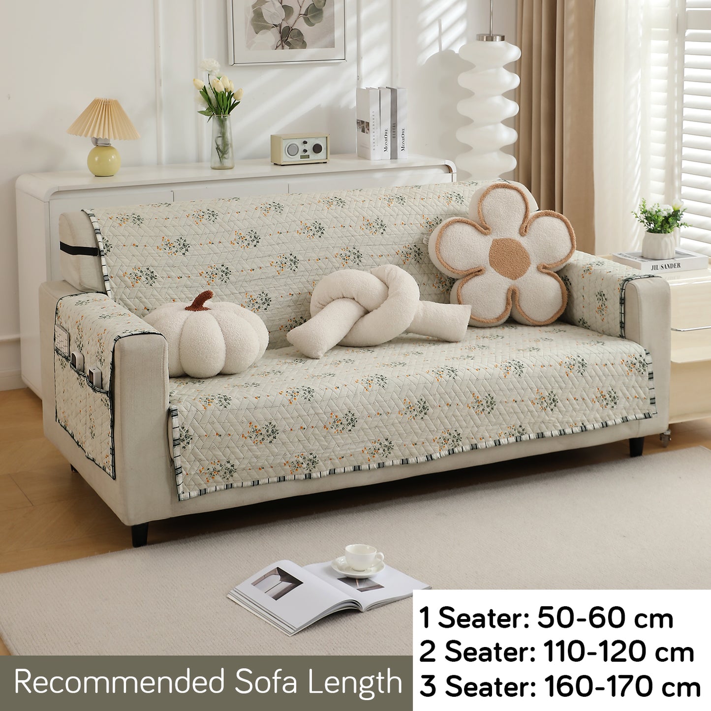 quilted 3 seater sofa cover