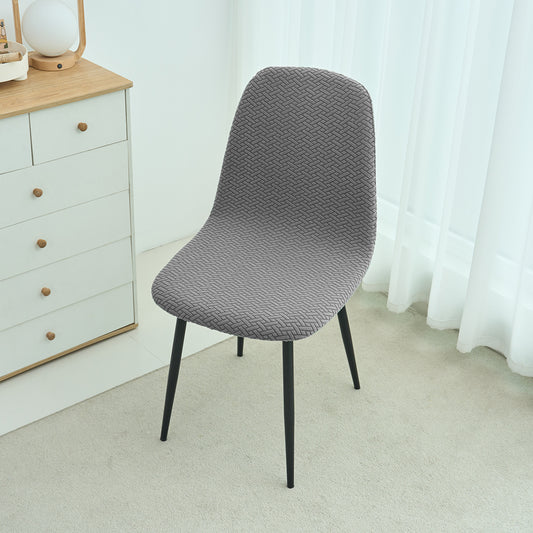 Premium Jacquard Fully Covered Cover for Mid Century Modern Dining Chair, Grey
