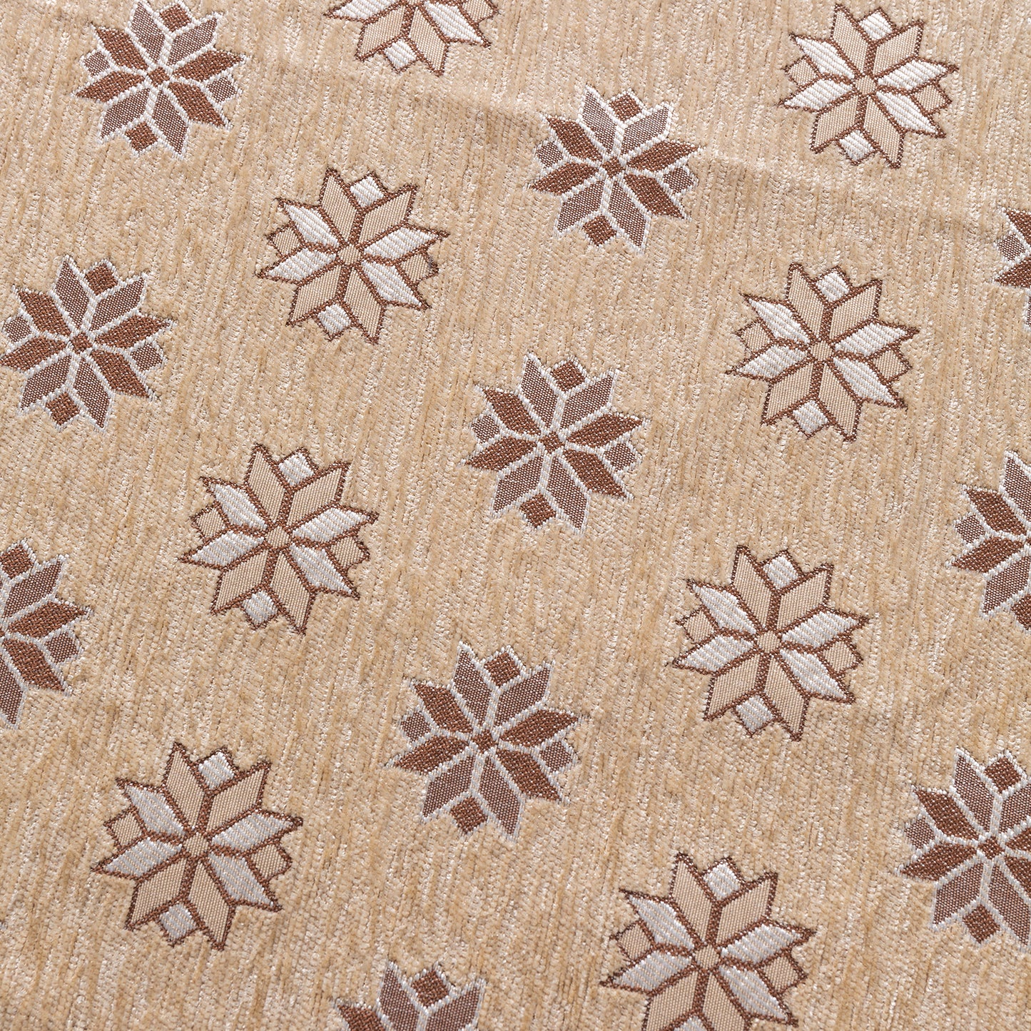 Heritage Weave Premium Jacquard Sofa Cover Set with Tassels - Sandy Beige