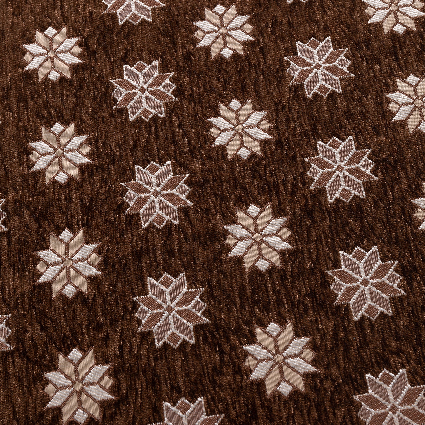 Heritage Weave Premium Jacquard Sofa Cover Set with Tassels - Russet Brown
