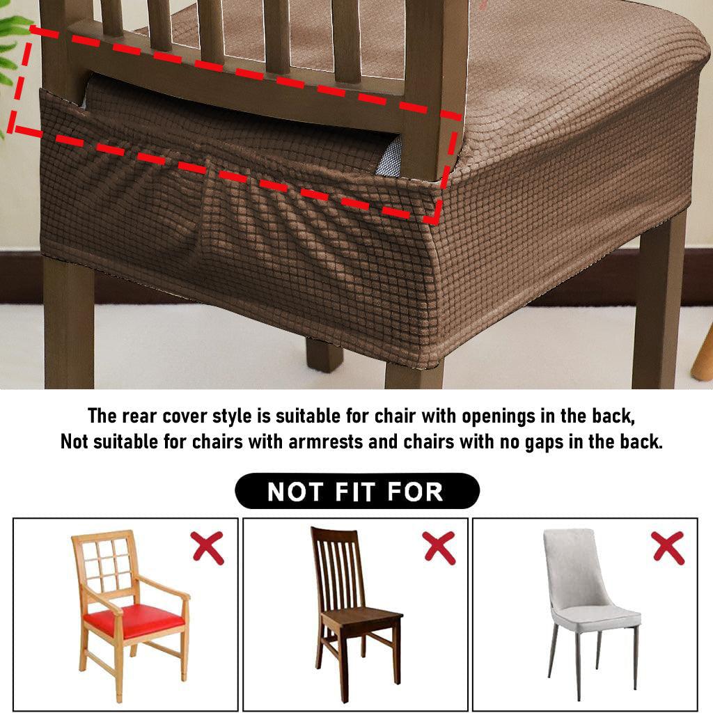 100% Waterproof Jacquard Dining Chair Seat Cushion Cover, Brown - HOKIPO | Har Ghar ka Humsafar