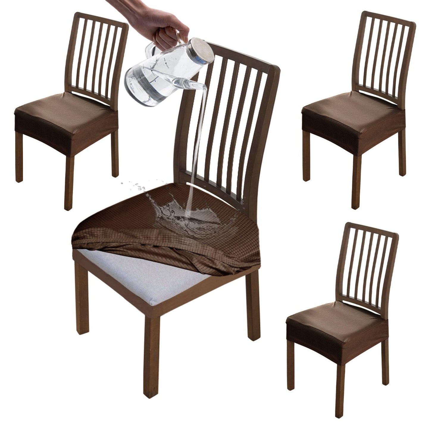Dining Chair Covers, Brown - HOKIPO | Har Ghar ka Humsafar