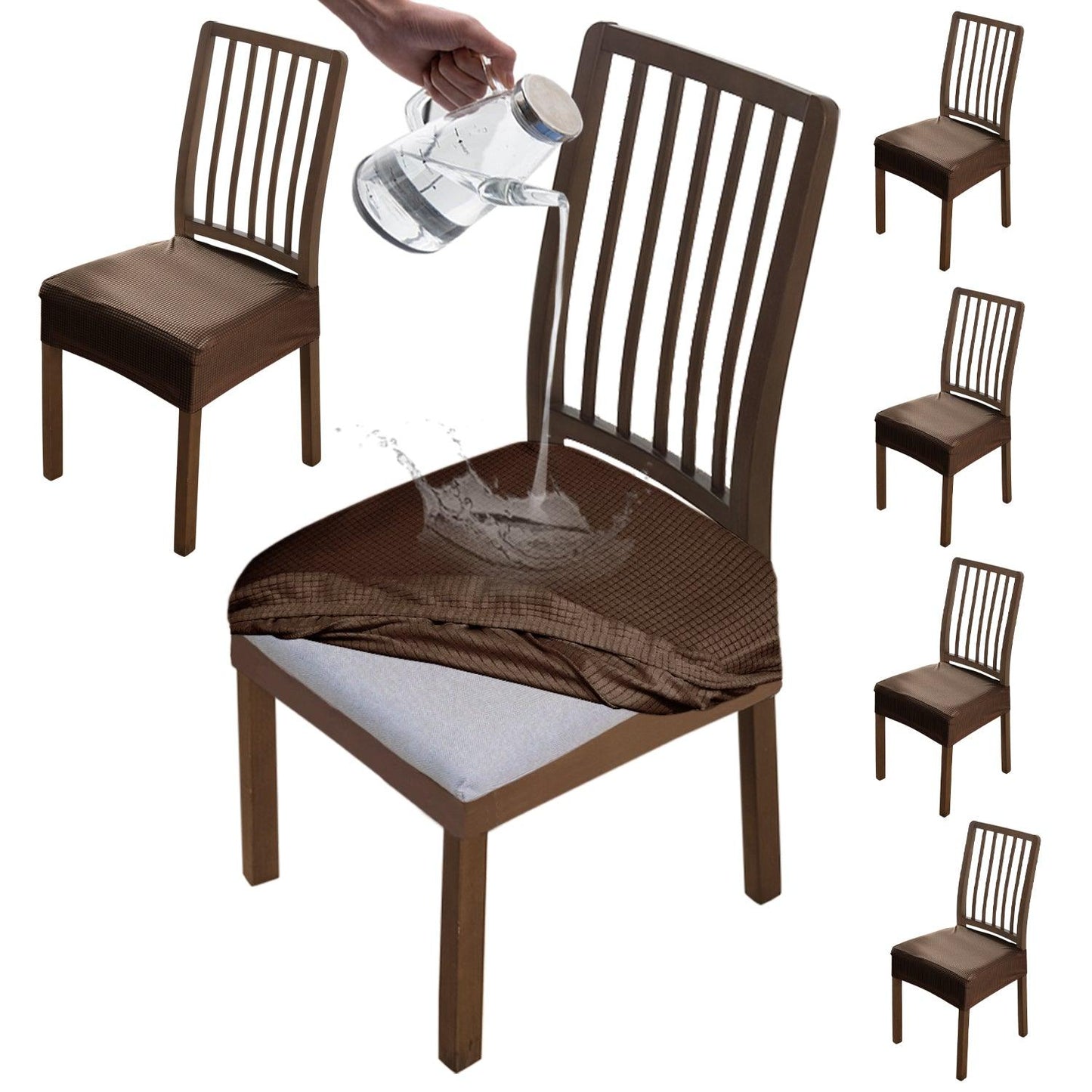 Dining Chair Covers, Brown - HOKIPO | Har Ghar ka Humsafar
