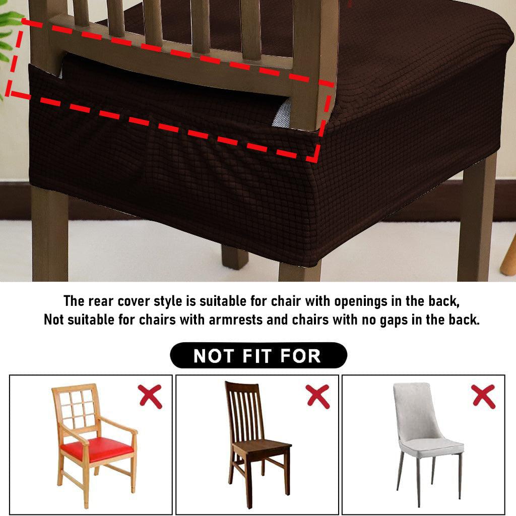 100% Waterproof Jacquard Dining Chair Seat Cushion Cover, Dark Brown - HOKIPO | Har Ghar ka Humsafar
