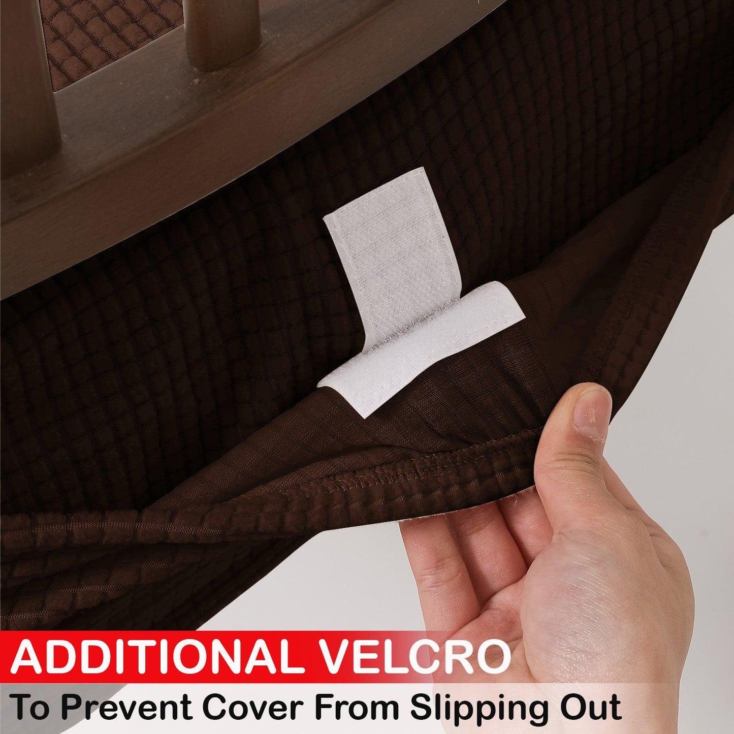 100% Waterproof Jacquard Dining Chair Seat Cushion Cover, Dark Brown - HOKIPO | Har Ghar ka Humsafar