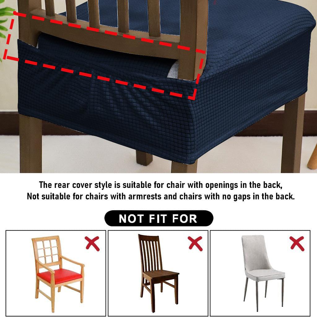 100% Waterproof Jacquard Dining Chair Seat Cushion Cover, Navy Blue - HOKIPO | Har Ghar ka Humsafar