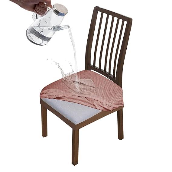 100% Waterproof Jacquard Dining Chair Seat Cushion Cover, Pink - HOKIPO | Har Ghar ka Humsafar
