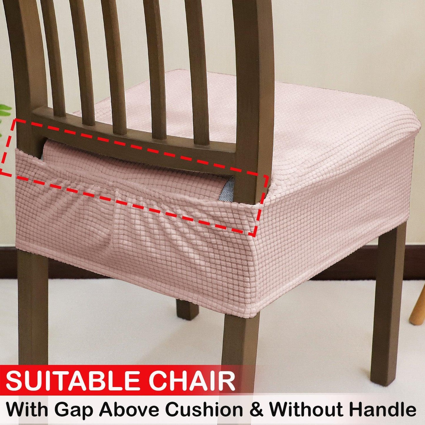 100% Waterproof Jacquard Dining Chair Seat Cushion Cover, Pink - HOKIPO | Har Ghar ka Humsafar