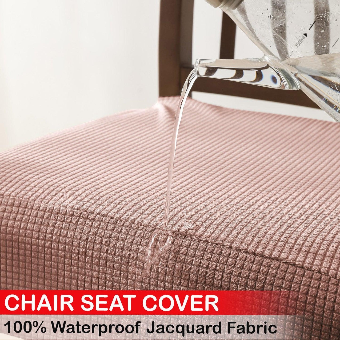 100% Waterproof Jacquard Dining Chair Seat Cushion Cover, Pink - HOKIPO | Har Ghar ka Humsafar