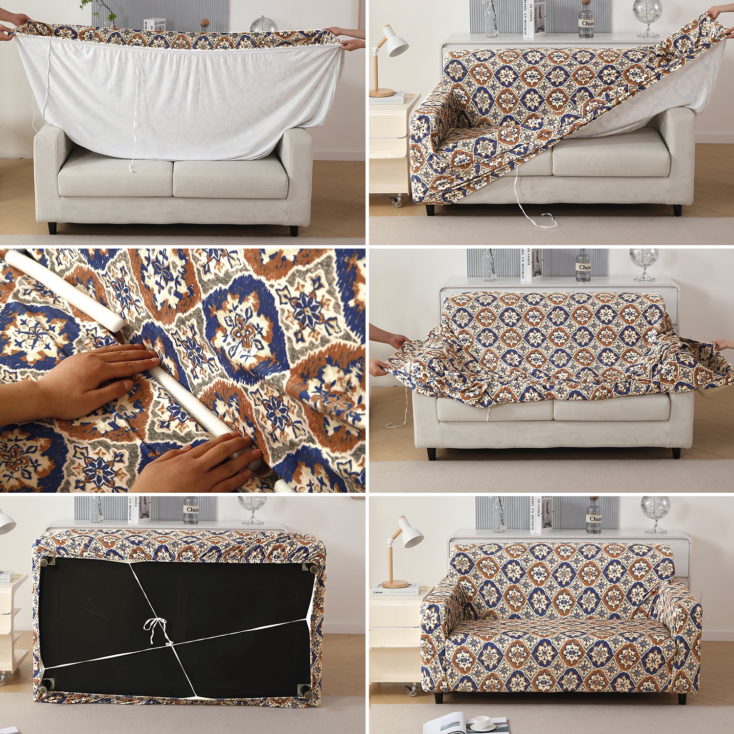 guide on how to put an velvet sofa cover