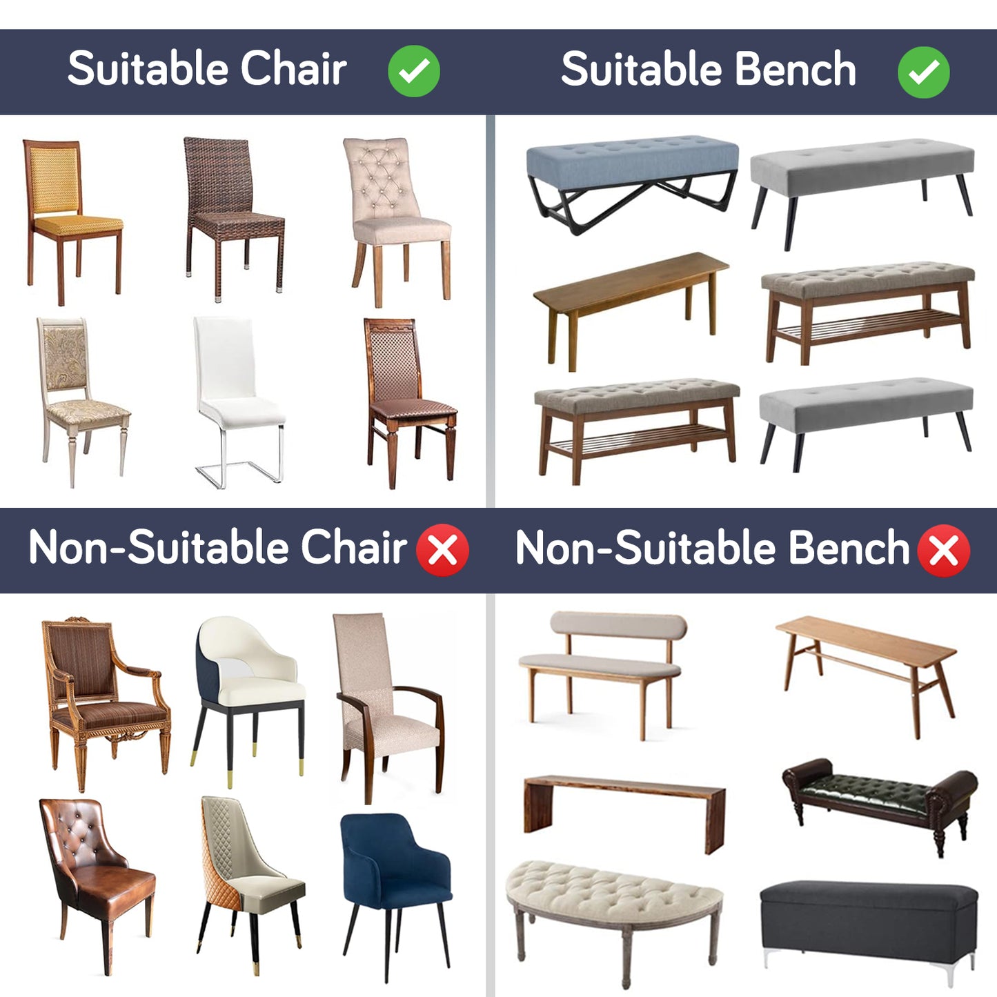 Premium Velvet Cover Set for 4 Dining Chairs + 1 Dining Bench, Indigo Moroccan Charm