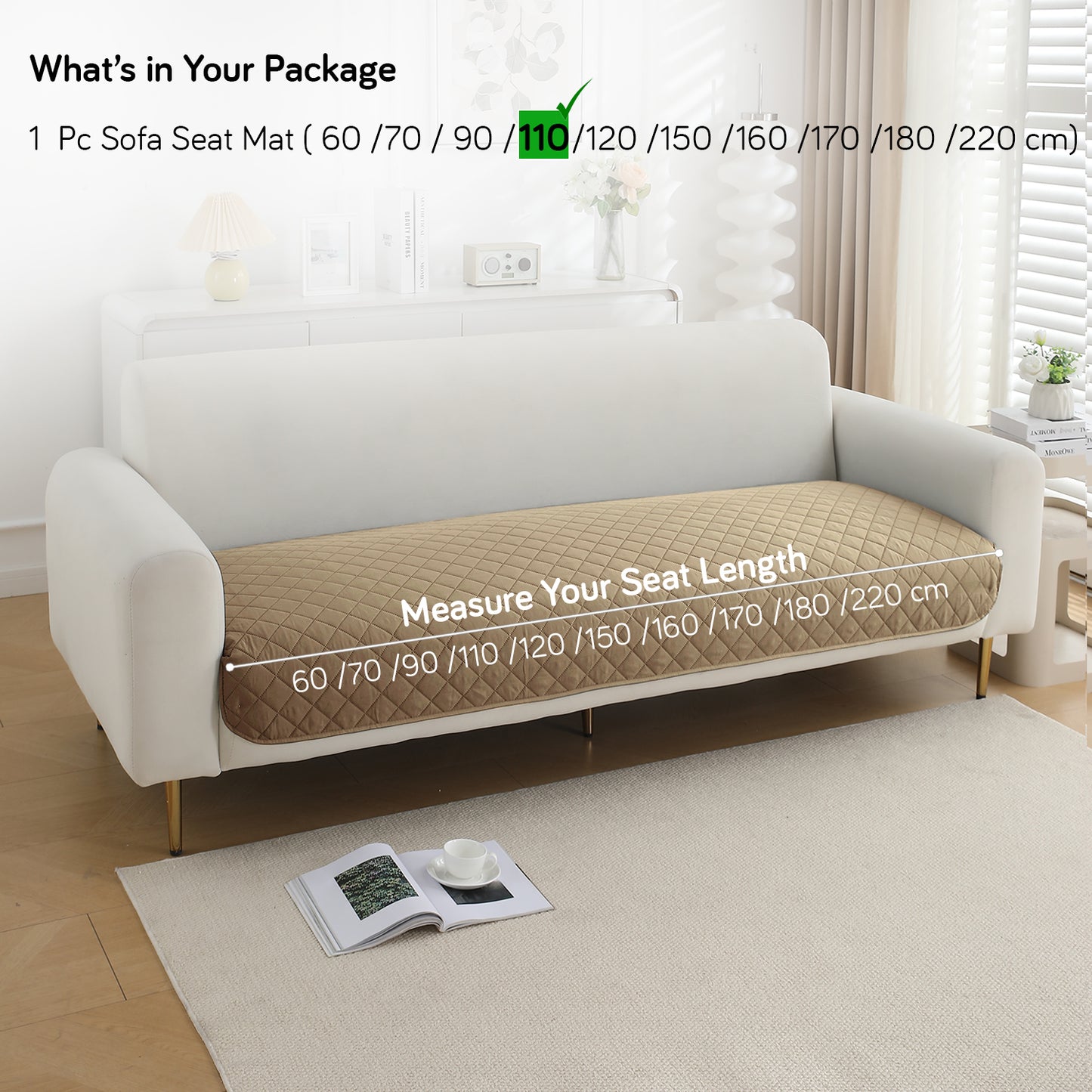 Waterproof Quilted Mats, Camel