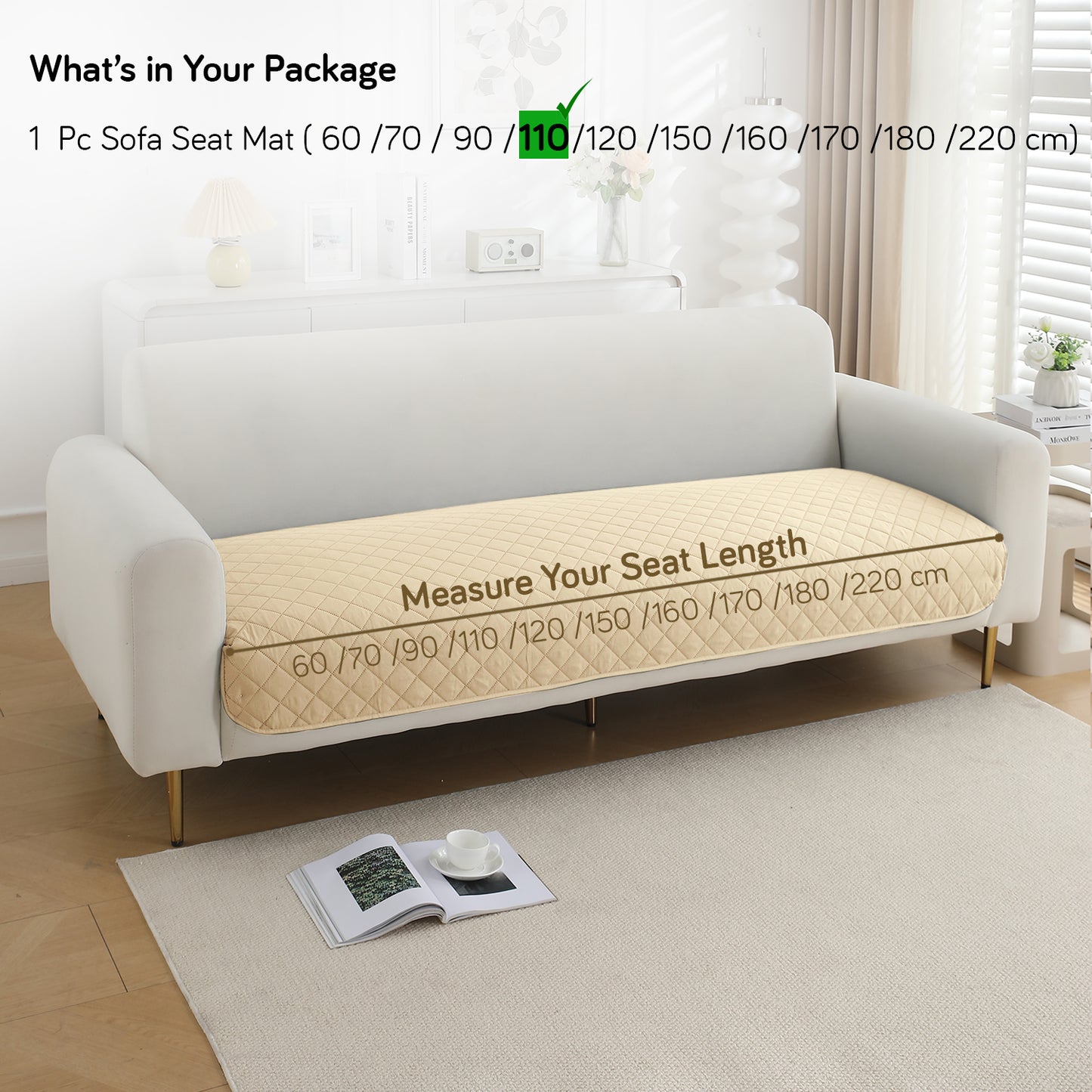 Waterproof Quilted Mats, Beige