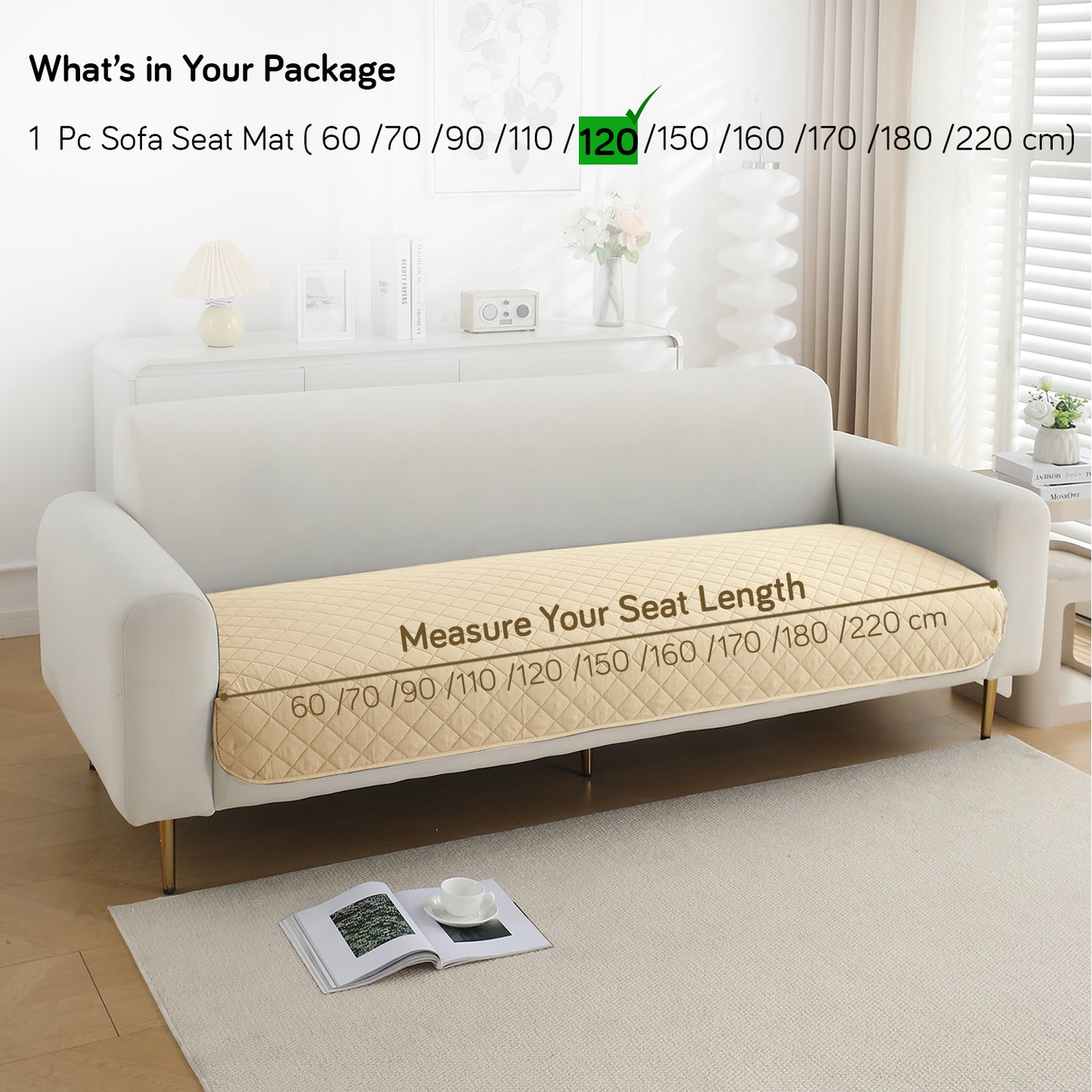 Waterproof Quilted Mats, Beige