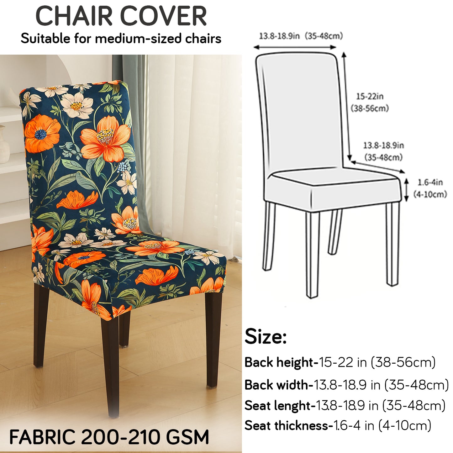 Premium Printed Velvet Dining Chair Cover Set, Teal Twilight Garden