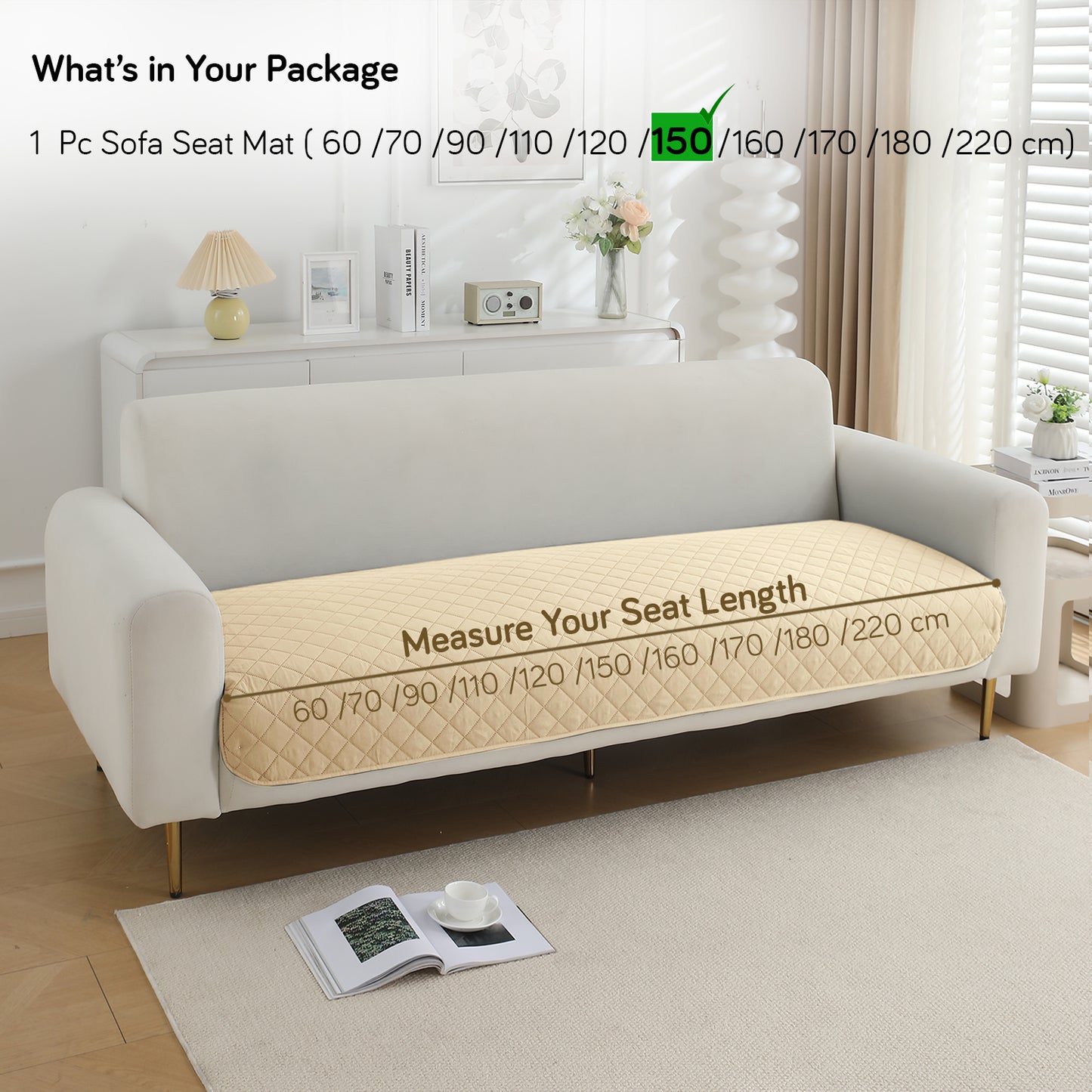 Waterproof Quilted Mats, Beige