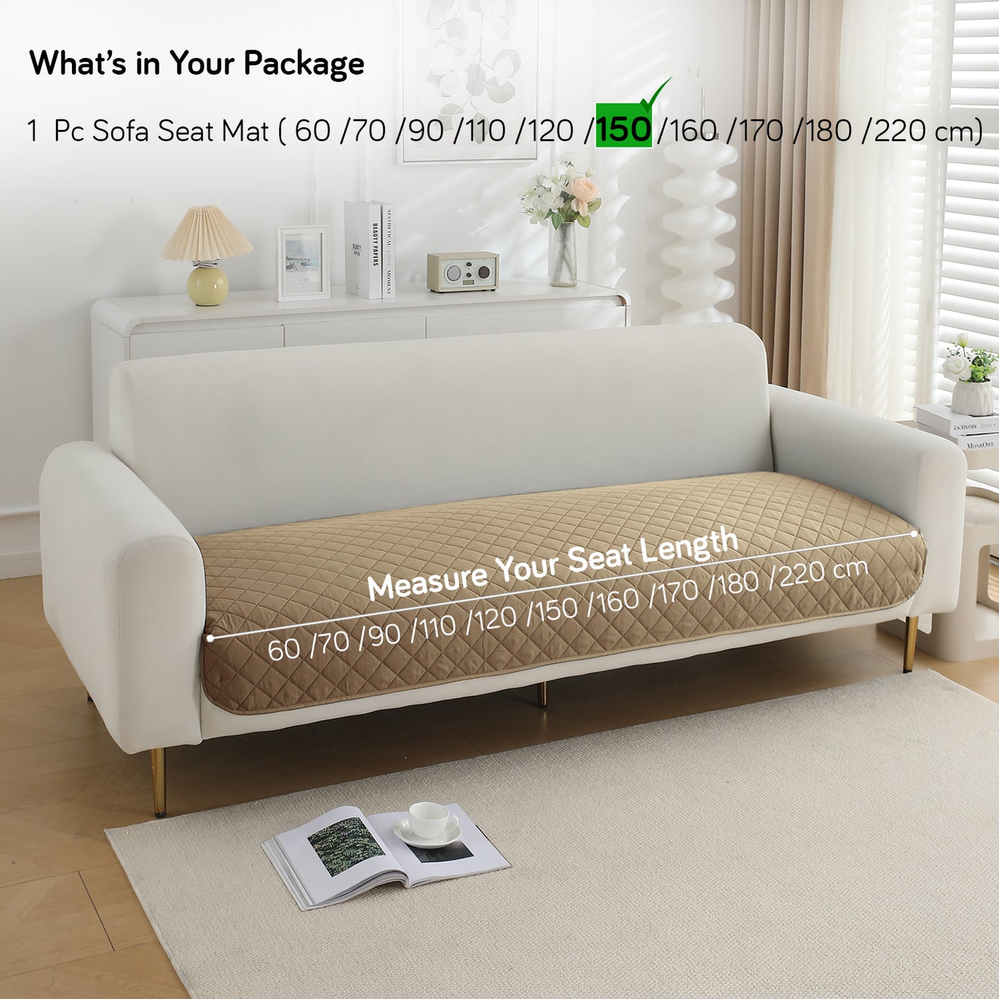 Waterproof Quilted Mats, Camel