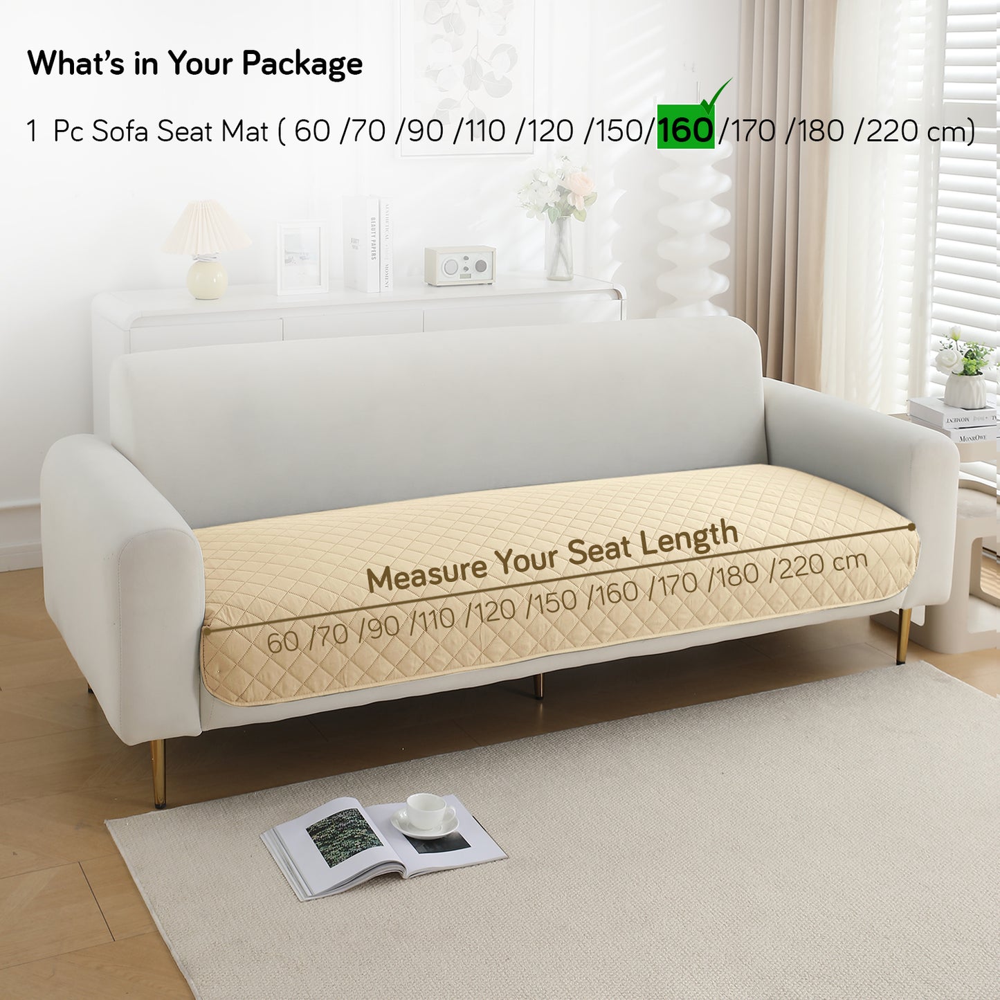 Waterproof Quilted Mats, Beige