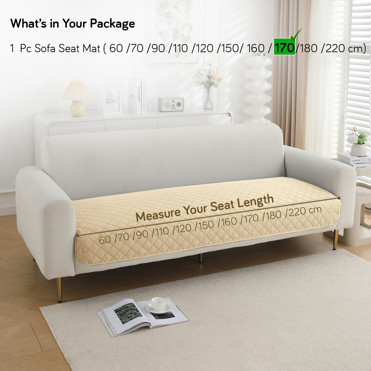 Waterproof Quilted Mats, Beige