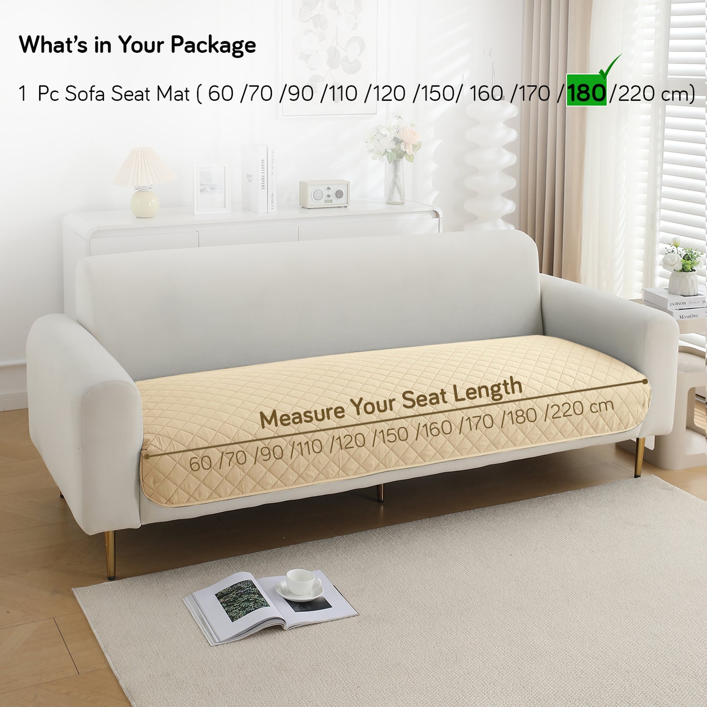 Waterproof Quilted Mats, Beige