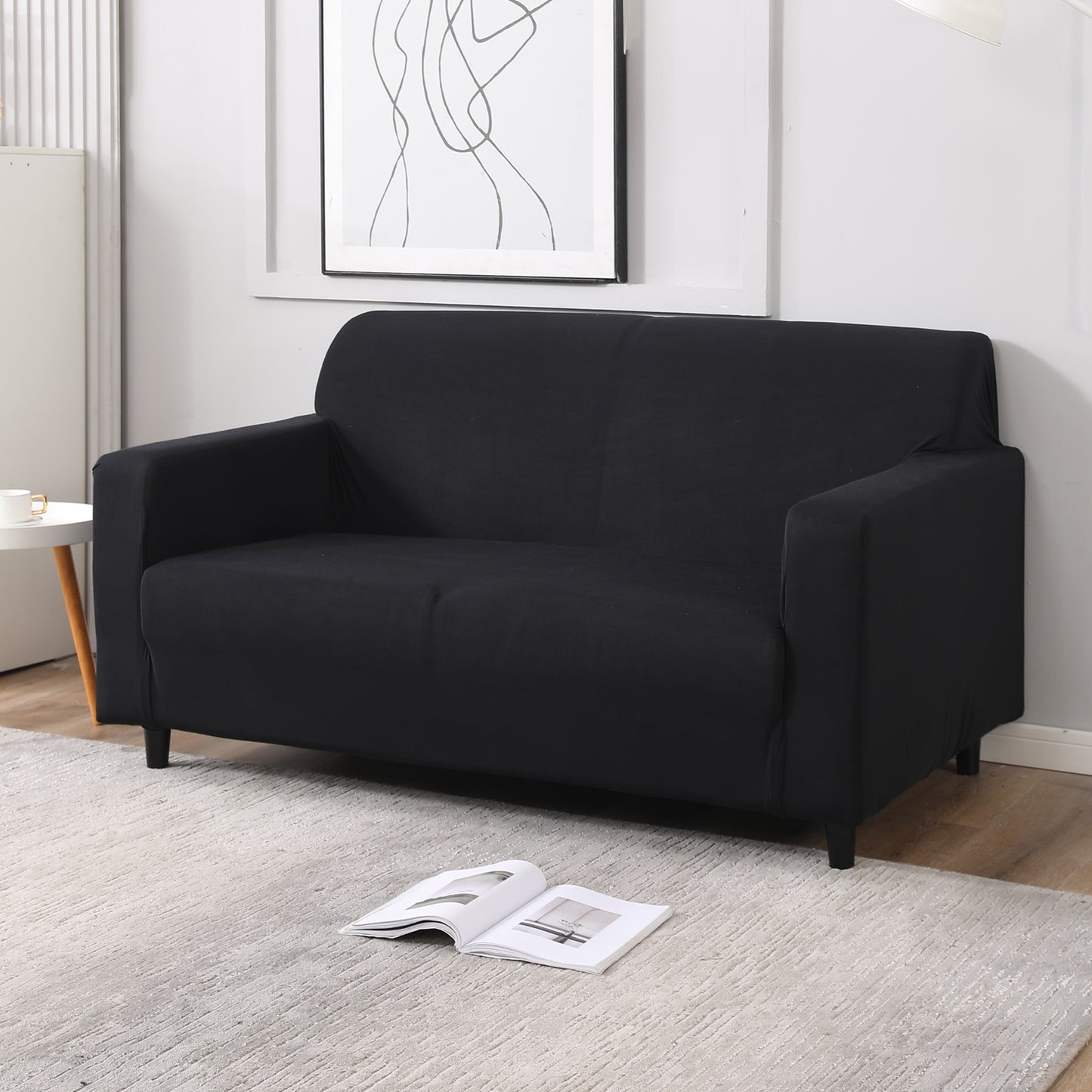 Elastic Stretchable Sofa Cover, Black