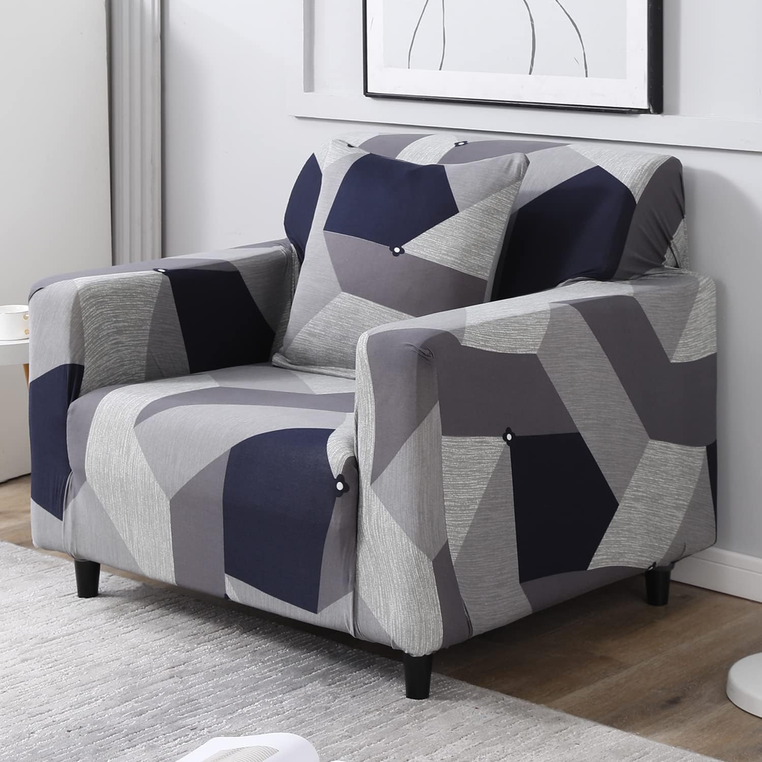 Grey single sofa cover