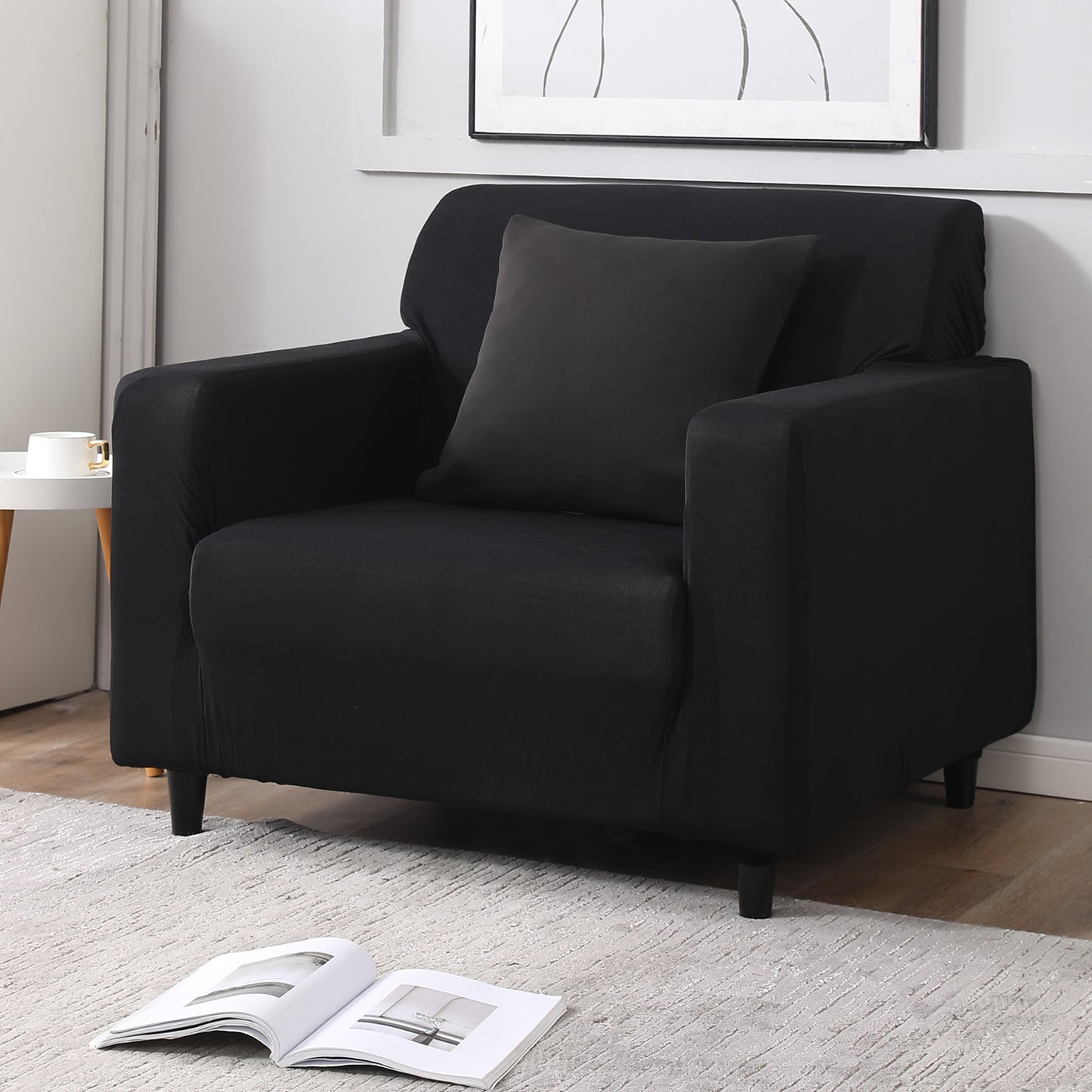 Elastic Stretchable Sofa Cover, Black