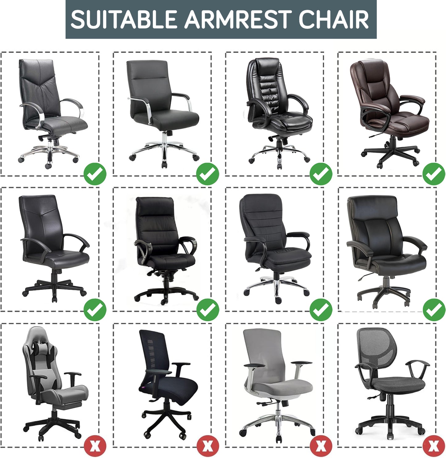 140gsm Printed Armrest Covers for Office Chair (Zipper Style), 1 Pair, Multicolor Abstract Geometry