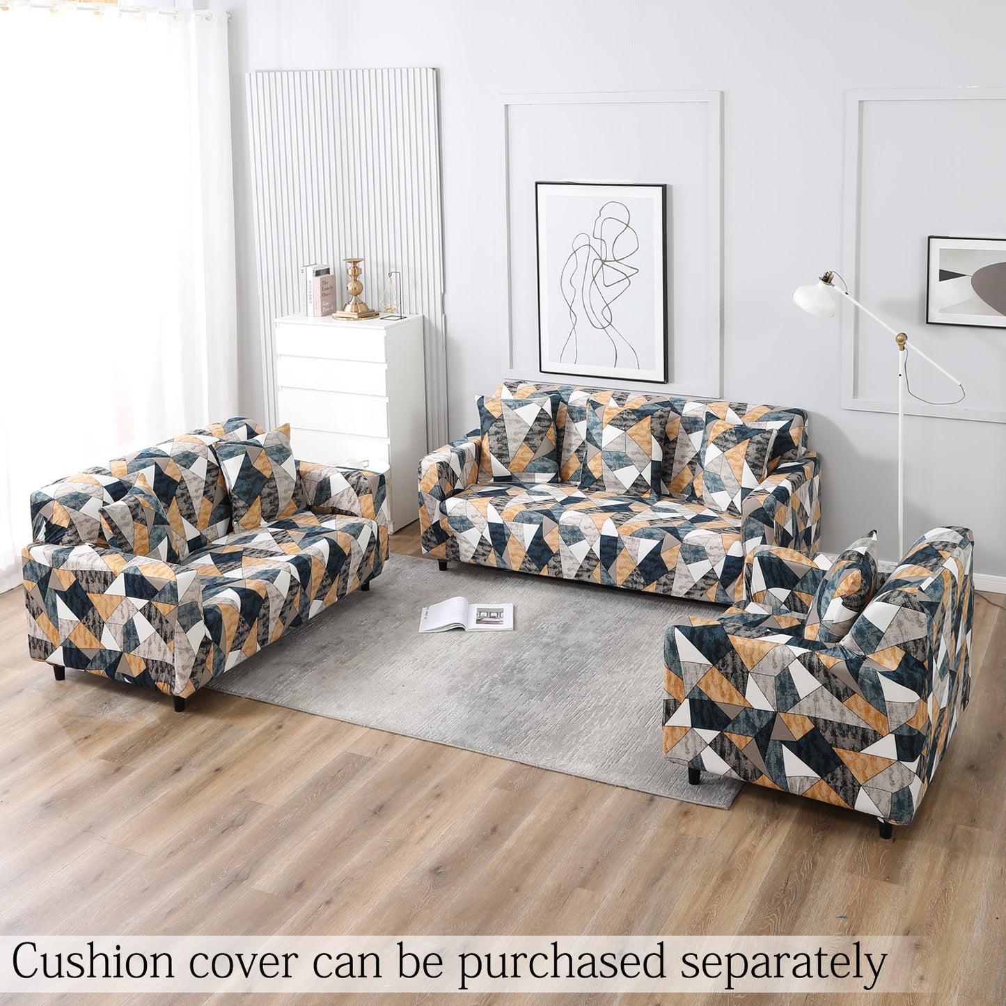 Multicolor Geometric Print elastic sofa cover sets for 1,2,3,4,5 & 7 seater sofas