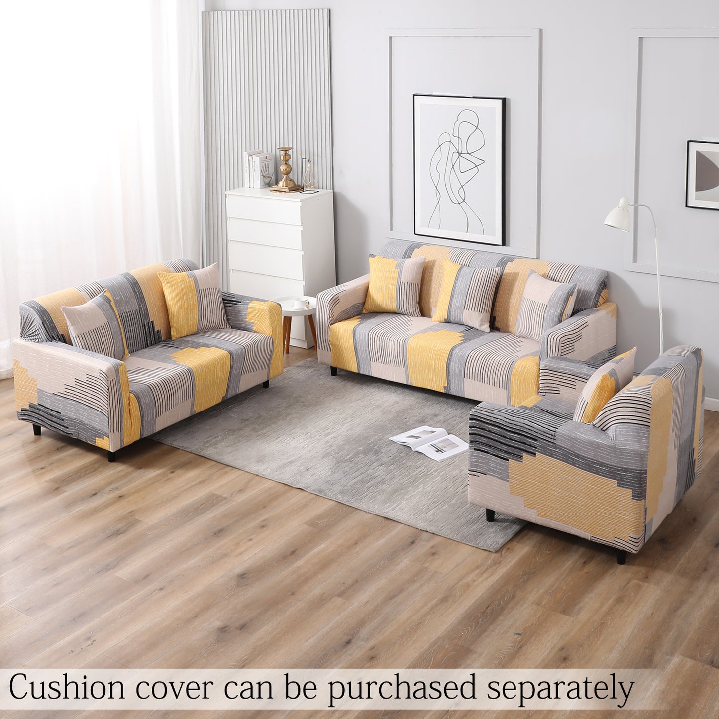 Multicolor Linear Lines elastic sofa cover sets for 1,2,3,4,5 & 7 seater sofas