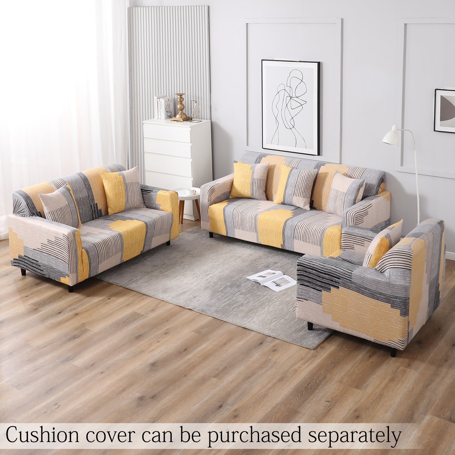 Multicolor Linear Lines elastic sofa cover sets for 1,2,3,4,5 & 7 seater sofas