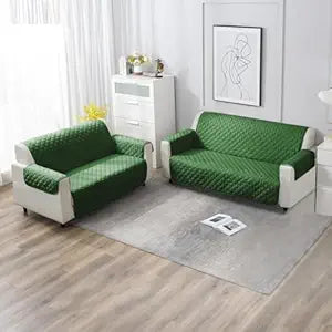 Forest Green quilted 3 2 seater sofa cover